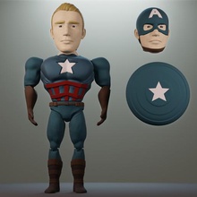 kaptan Amerika vurgulayalım çeşitli kap marvel chris evans steve rogers asker avenger avengers süper kahramanlar çizgi roman 3d print model - Mito3D