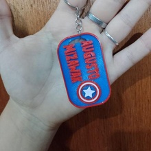 captain america backpack identifier tag keychain school children 3d print model - Mito3D