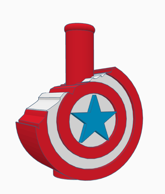 Capitano America rotto scudo boccaglio narghilè meraviglia shisha bong ugello estrusore mancia 3D print model - Mito3D