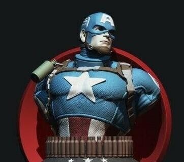 captain america bust Game  3d print model - Mito3D
