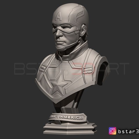 captain america buste casque infini guerre finale de marvel art le capitaine bouclier endommagé fin partie l'infini la l'homme fer accessoires jouet figure cosplay scuptures 3D print model - Mito3D