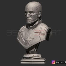 captain america bust helmet infinity war endgame marvel art shield damaged iron man accessories toy figure cosplay scuptures 3d print model - Mito3D