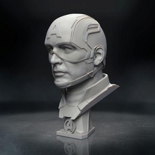 captain america bust 3d print model - Mito3D