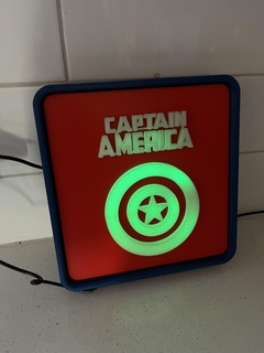 capitão América dual cor conduziu painel placa maravilha vingador 3d print model - Mito3D
