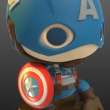 capitaine Amérique funko poupées jouets art jouet 3d print model - Mito3D