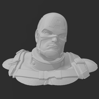 captain america head bust captain america batman head bust statue marvel dc comics superhero  3d print model - Mito3D