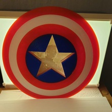 capitán américa lithophane shield de marvel art lithopane fan 3d print model - Mito3D