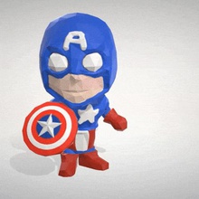 captain america lowpolypop collezione di figurine objoy vari la marvel avengers 3d print model - Mito3D