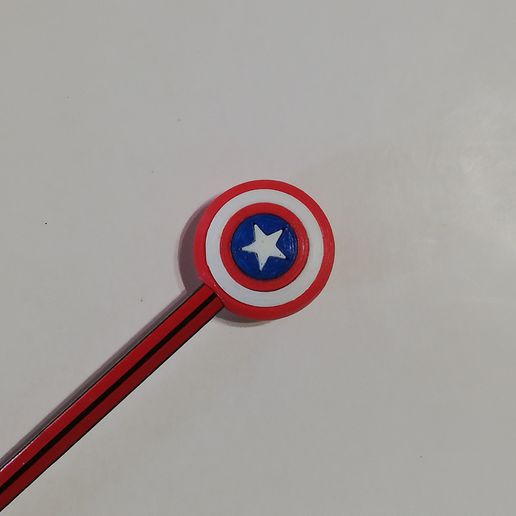 Capitano America matita cap gadget tazza cattura rica decoraci lapices 3D print model - Mito3D