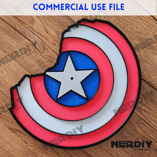 captain america shield clock - commercial file marvel avengers decor 3d print model - Mito3D