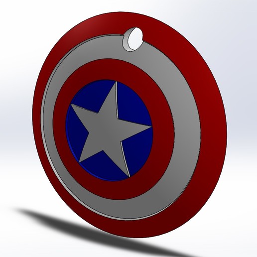 captain america shield keychain key ring marvel avengers mcu 3D print model - Mito3D