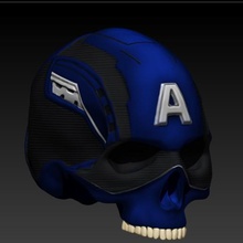 captain america skull art marvel 3d print model - Mito3D