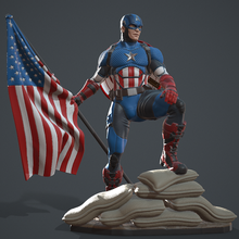 captain america statue art superhero marvel steve rogers mcu comics shield vibranium 3d print model - Mito3D