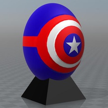 captain america, super-héros des œufs jeu jouet art psl 3d print model - Mito3D