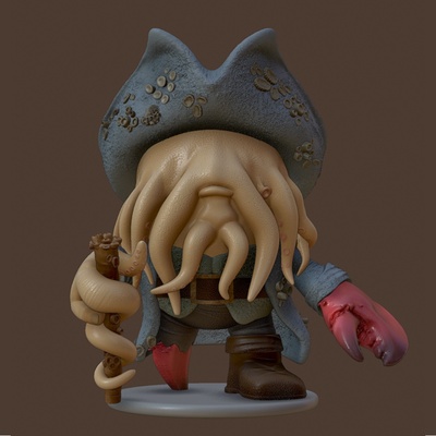 kaptan bobo jones sanat fasulye chibi kızgın yağlı şirin oyuncak insan ganimet davy korsan karayipler serçe 3d print model - Mito3D