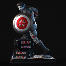 capitán carretero estatua Arte superhéroe peggy proteger Super soldado maravilla historietas 3d print model - Mito3D
