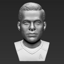 captain kirk chris pine star trek bust 3d printing ready stl obj art nimoy mccoy spock celebrity figurine miniature wars 3d print model - Mito3D