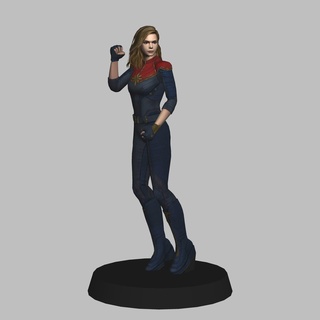 capitão maravilha maravilhas poli 3d impressão jogos Carol Danvers fóton MCU cinemático universo 3d print model - Mito3D