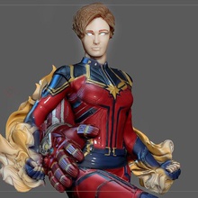captain marvel avengers endgame mcu printable statue 3d print model - Mito3D