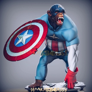 captain monkey america hulk ironman mutant marvel action movie hero miniatures figurines superhero avenger dimka134russ gorilla 3d print model - Mito3D