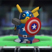 le capitaine de pikachu art captain america marvel pokemon fin partie avengers figure bouclier 3d print model - Mito3D