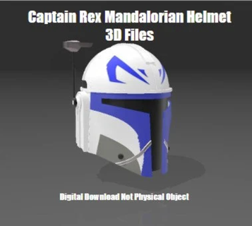 capitaine rex inspiré mandalorien casque 3d print model - Mito3D