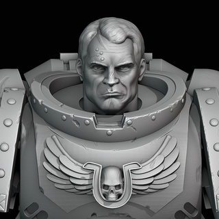 capitán titus juego espacio marina guerra 40 warhamme busto miniatura marines espaciales wh warhammercommunity 3d print model - Mito3D