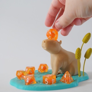 Capybara Würfel Teich Unterstützung frei Wächter Anzeige ttrpg Kobold Tier niedlich 3d print model - Mito3D