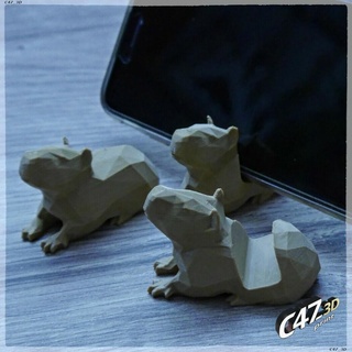 Capybara Telefon Halter Unterstützung Schlüsselring c47 3d Smartphone Lowpoly klein Miniatur Spielzeug Tier Schlüsselbund Gadget 3d print model - Mito3D