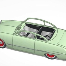 coche vehiculo 1950 3d print model - Mito3D