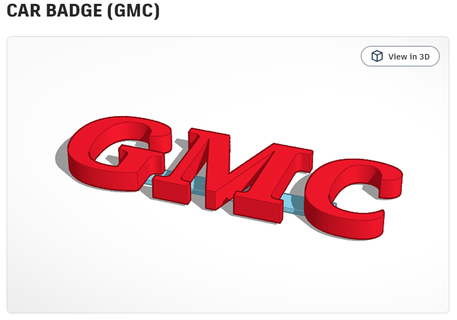 car badge gmc art redneck funny design print place game words sign toy beast 3d print model - Mito3D