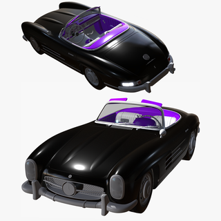 macchina nero mercedes 3d modello obj fbx stampa progetto miscelatore 3ds max maya unità irreale cinema4d gioco pronto veicoli berlina benz classe Tedesco sport elettrico lusso limousine veicolo 3d print model - Mito3D