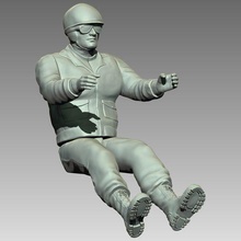 coche vehiculo conductor Clásico 1950 juego formula 1 carrera voiture humano hombre guantes escultura zbrush 3d print model - Mito3D