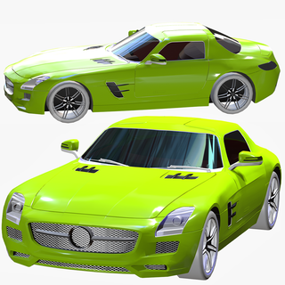 macchina verde 3d modello obj fbx stampa progetto miscelatore 3ds max maya unità irreale cinema4d gioco pronto veicoli berlina mercedes benz classe Tedesco sport elettrico lusso limousine veicolo 3d print model - Mito3D