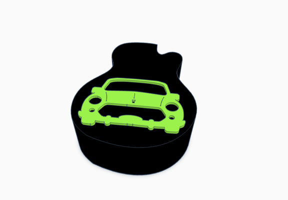 car guitar pick holder 1 bass electric acoustic truck green instrument music rock classical pickcard band group collection card 3d print model - Mito3D