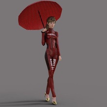 car racing girl umbrella wash girls soap tube bucket f1 pit head coach talk 3d print model - Mito3D