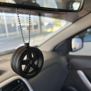 car rim mirror keychain decoration tire tunning hang cover nuematic pendant auto paraauto wheel key ring pending deco art rin 3d print model - Mito3D