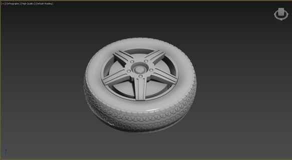 car tyre 2 tyre treads rim wheel highpoly alloy metal rubber  3d print model - Mito3D