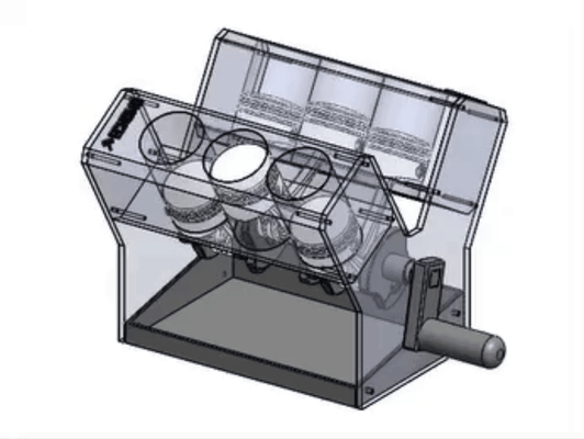 voiture v6 moteur 60 petit espace rangement modèle cadeau v8 véhicule ingénierie outil jouet mécanique 3d print model - Mito3D
