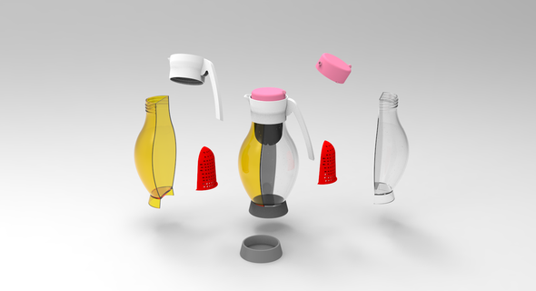 caraffa ciotole decanter bicchiere vino bevanda cucina interni bottiglia brocca cristalleria Casa cenare 3d print model - Mito3D