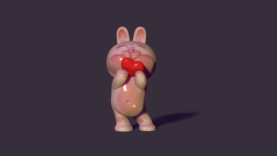 caramel cute bunny easter rabbit animal hare pendant present cartoon sculptures zoo statue pet rodent toy toys casting 3d print model - Mito3D