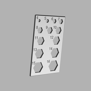 carta multi attrezzo utensili esadecimale noccioline chiave inglese portafoglio 3d stampato 3d print model - Mito3D
