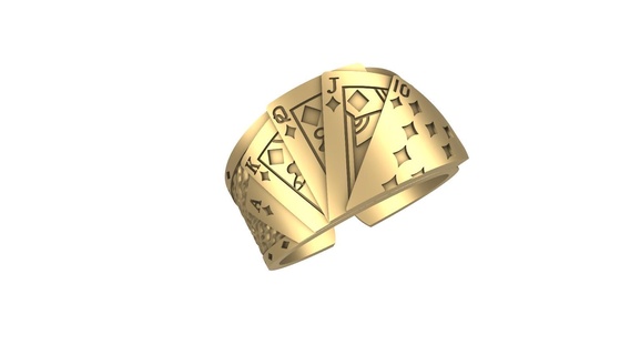 card ring poker deck cards jewelry 3d print model - Mito3D