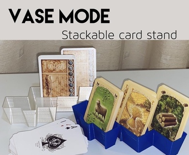 card stand - triple deck display vase mode fast printing boardgame holder playing cards tray organization home office desk 3d print model - Mito3D