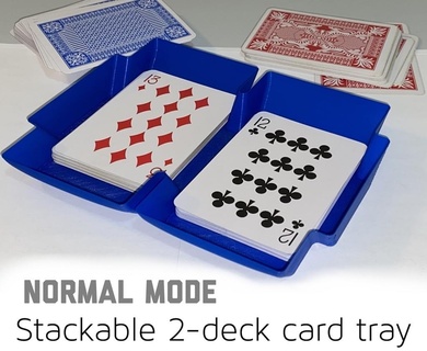 card tray - stackable twin deck holder remixed normal mode boardgames bowl cards game games tokens playing organization home office desk 3d print model - Mito3D