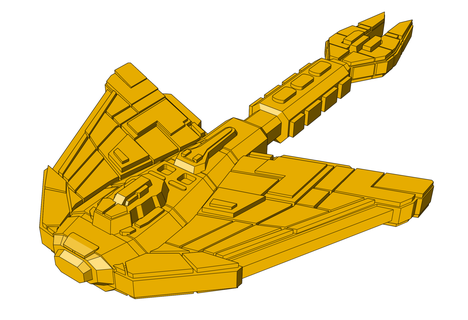 cardassian gul vystal frigate union star trek starmada full thrust 3d print model - Mito3D