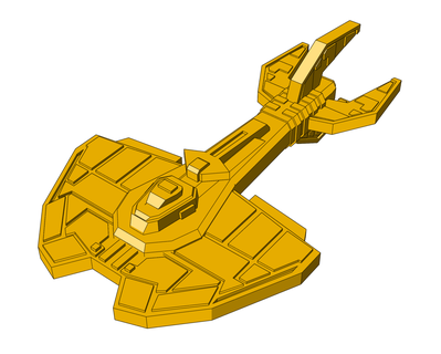 cardassian rasilak destroyer union star trek starmada full thrust 3d print model - Mito3D