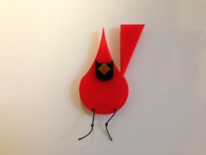 cardinal bird buckeyes cardinals craft decor decoration diy fridge magnet locker magnetic multicolor ohio osu red animals 3d print model - Mito3D