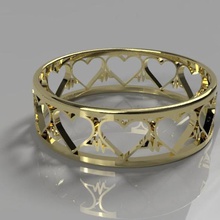 cardio anel coração jóias anycubic3d 3d jóia impressão a concorrência cadiac cardíaca sombolo original frequência 3d print model - Mito3D