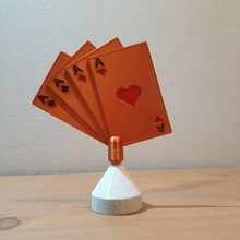cards trophy fashion contest reprieve reward champion game gold silver sylver bronze art cut chopped card playing ace square 3d print model - Mito3D